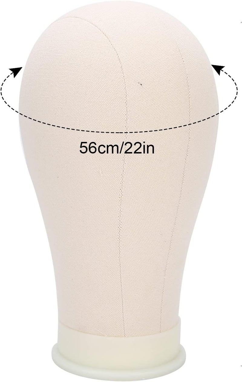 VINGVO Wig Head, Mannequin Head Stand Wig Stand for Styling and Display, Design for Wigs and Hats for Hairdressers and Salon Use (Canvas material 2) - Image 2