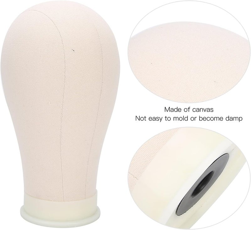 VINGVO Wig Head, Mannequin Head Stand Wig Stand for Styling and Display, Design for Wigs and Hats for Hairdressers and Salon Use (Canvas material 2) - Image 4
