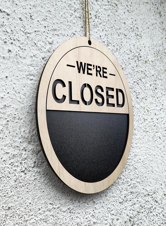 Vnockd We're Open/Closed Wooden Sign with Time Chalkboard, Welcome Sign for Restaurant, Cafe, Bar, Hotel, Office, Home Decor - Image 3