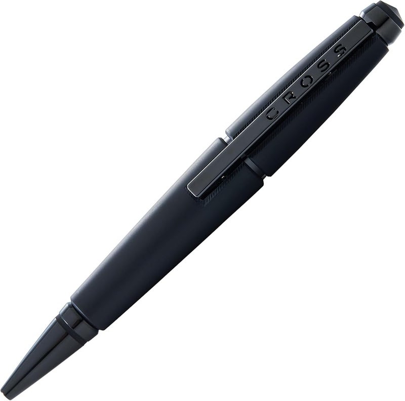 Cross Edge Matte Black Lacquer Gel Rollerball Pen Elegant Accessory for Smooth Writing, Capless Slide-Open and Snap-Shut Design, Ergonomic Shape, Comfortable Grip, Gift-Ready - Image 1