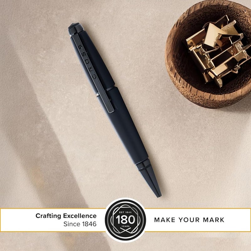 Cross Edge Matte Black Lacquer Gel Rollerball Pen Elegant Accessory for Smooth Writing, Capless Slide-Open and Snap-Shut Design, Ergonomic Shape, Comfortable Grip, Gift-Ready - Image 3