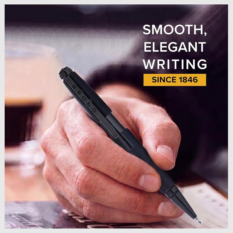 Cross Edge Matte Black Lacquer Gel Rollerball Pen Elegant Accessory for Smooth Writing, Capless Slide-Open and Snap-Shut Design, Ergonomic Shape, Comfortable Grip, Gift-Ready - Image 2