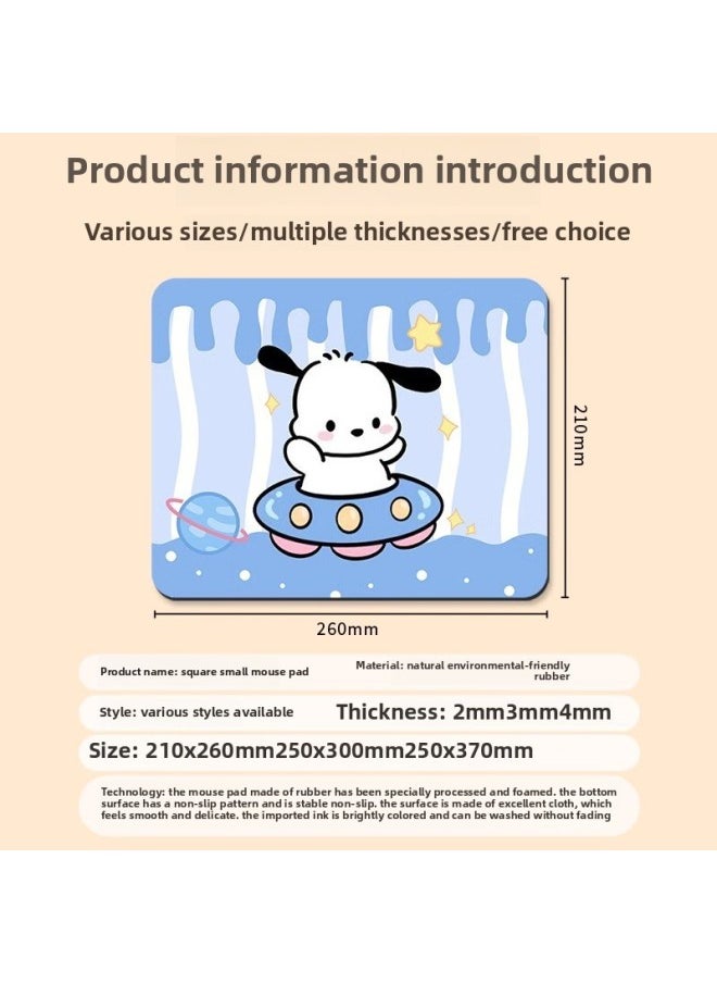 Generic - Cartoon Mouse Pad Home Office Desk Mat Small Size Cute Wristband Edge-locking Table Mat For Boys And Girls Student Desk Mat-Color:260*210 2mm-Pattern:1002 Princess Bunny - Image 1