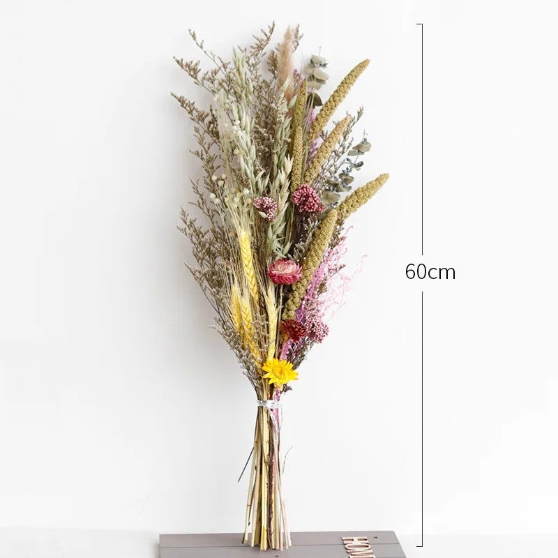 Bluejw G76 Boho Dried Pampas Grass Decor - Natural Dried Flowers Bouquet with Pink Bunny Tails, White Pampas Grass & Daisy Flowers - Dried Plants for Home Decor - Image 5