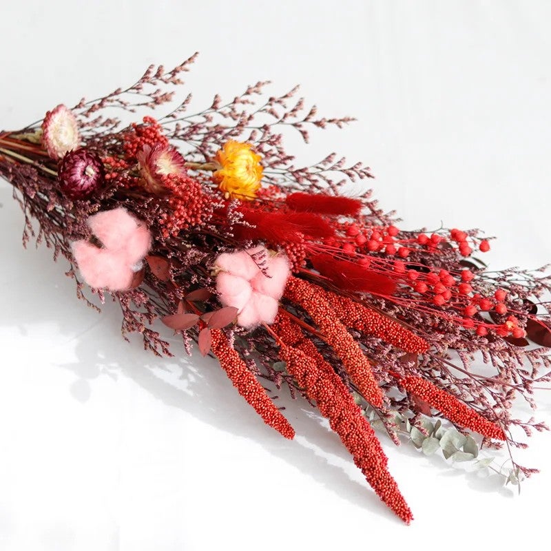 Bluejw G76 Boho Dried Pampas Grass Decor - Natural Dried Flowers Bouquet with Pink Bunny Tails, White Pampas Grass & Daisy Flowers - Dried Plants for Home Decor - Image 3