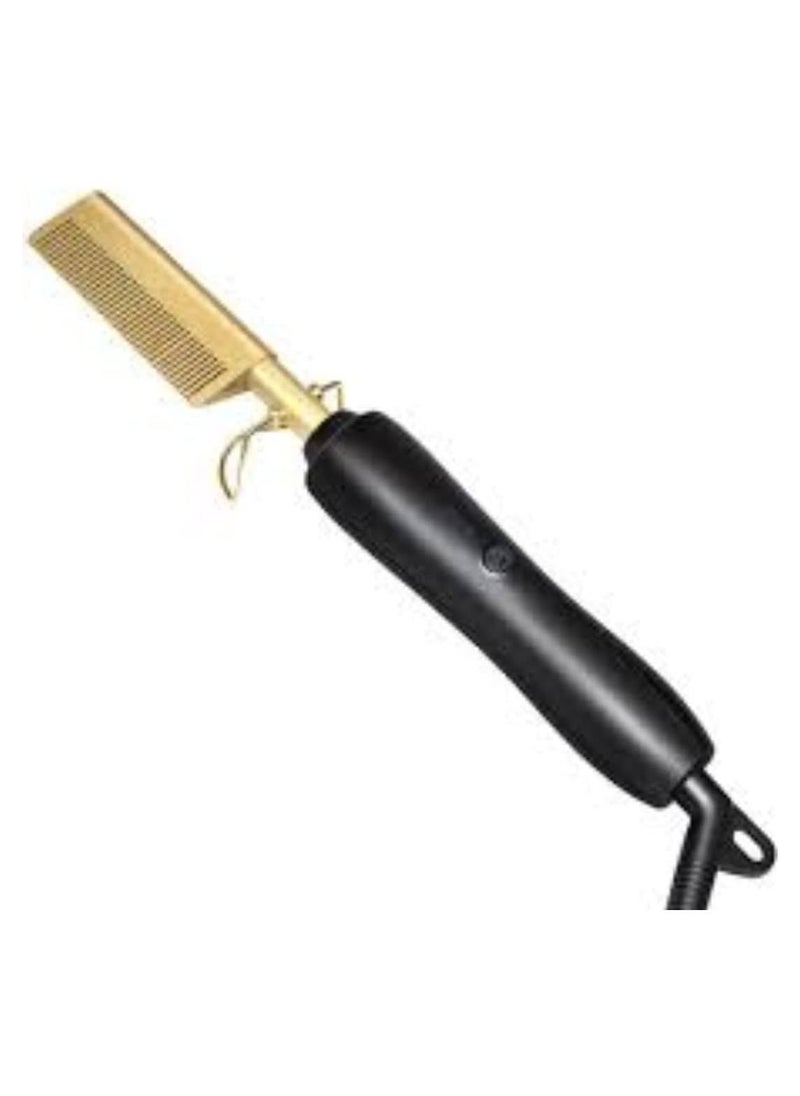 Generic - Hair Straightener Brush, Electric Heating Comb, Portable Travel Anti-Scald Beard Straightener Press Comb, Ceramic Security Curling Iron Fast Heating Hot Comb, Anti-Scald - Image 1