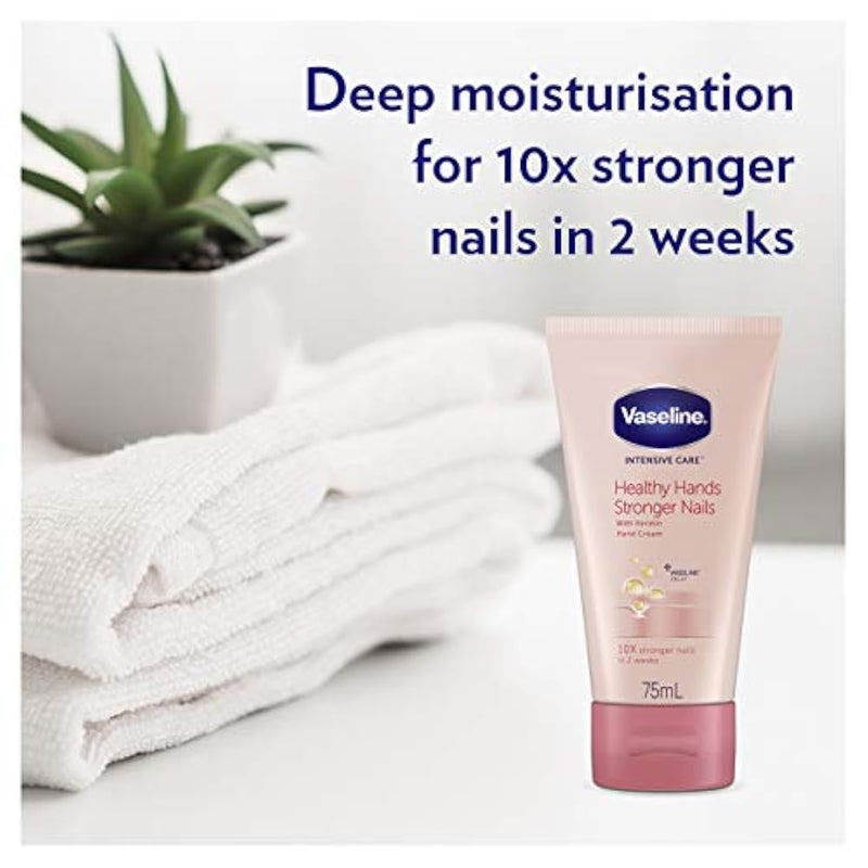 Vaseline Hand Cream, Healthy Hands and Stronger Nails Hand and Nail Cream (75 ml) - Image 4