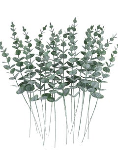 KASTWAVE Eucalyptus Leaves 20pcs Artificial Stems Real Grey, Green Touch Branches for Home Office Centerpiece Wedding Banquet Flower Arrangement Decoration  - Image 1