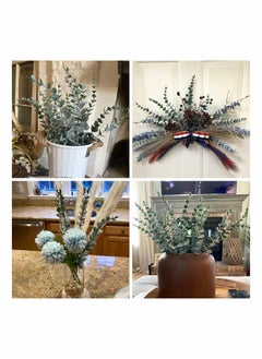KASTWAVE Eucalyptus Leaves 20pcs Artificial Stems Real Grey, Green Touch Branches for Home Office Centerpiece Wedding Banquet Flower Arrangement Decoration  - Image 4