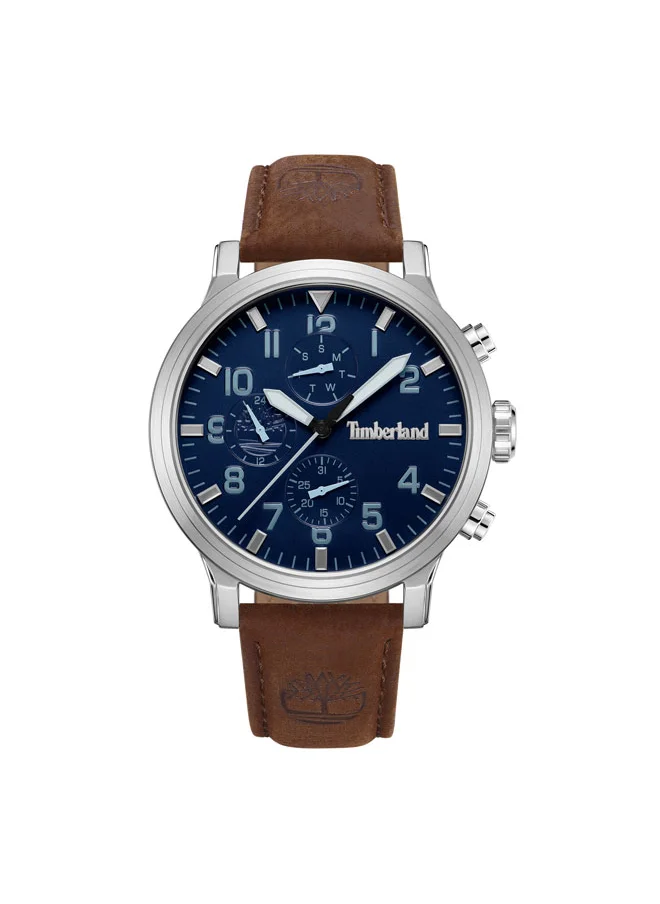 Timberland Driscoll 46 mm Men's Multifunction Watch Blue  Dial  & Brown 1 Leather Strap