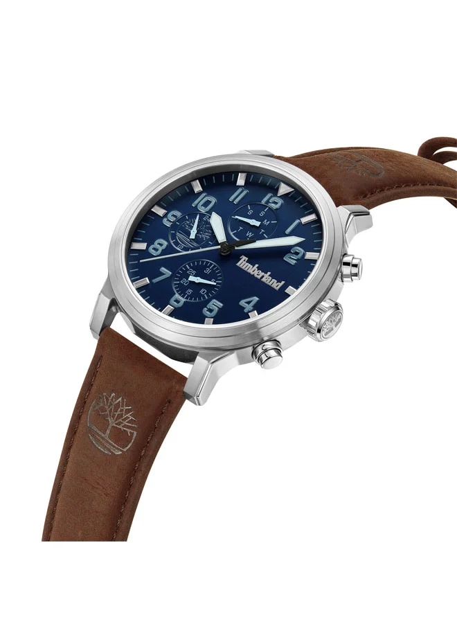 Timberland Driscoll 46 mm Men's Multifunction Watch Blue  Dial  & Brown 1 Leather Strap