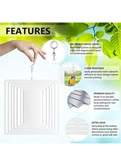Generic 4 Pack 10 inch Sublimation Wind Spinner Blanks, 3D Aluminum Double Sided Sublimation Wind Powered Kinetic Sculpture DIY Crafts Ornaments for Indoor Outdoor Garden Yard Window Porch Decoration  - Image 1