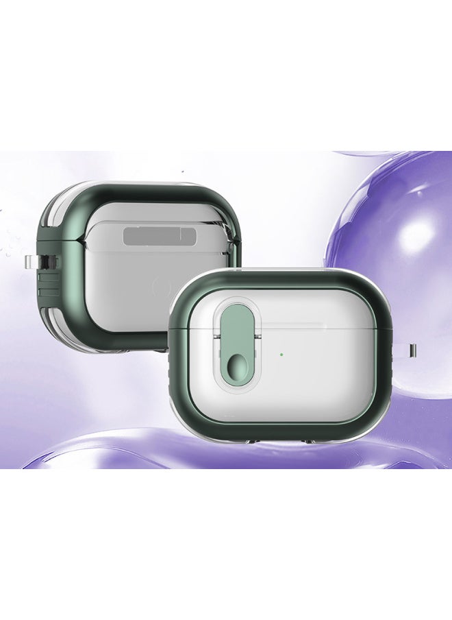 Generic - Airpods Pro2 Generation Protective Case Soft Transparent Suitable For Apple Earphone Case Transparent Simple Lock Earphone Protective Case-color:For Apple Green-Applicable Models:airpods 1/2 Generation - Image 1