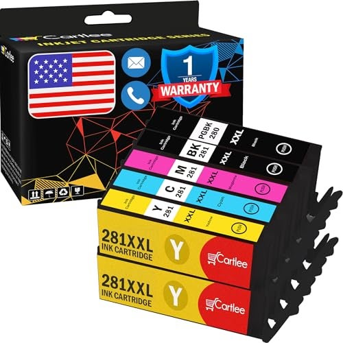 Cartlee 10 Compatible Ink Cartridges Replacement For PGI-280XXL CLI-281XXL 280 XXL 281XXL For Canon Pixma TR8520 TS9120 TS8220 TS6120 TS6220 TS6320 TR7520 TS8120 TS8320 TR8500 printers (10 Pack Combo) - Image 1
