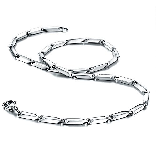 MECOOL Merdia Stainless Steel Ingot Chains for Men | Made of Stainless Steel Necklaces for Men | Special Occasions Mens Necklace Pendant, Jewelry Chain | Male Neck Chain | Thin Necklace Jewelry, 20 Inches - Image 1