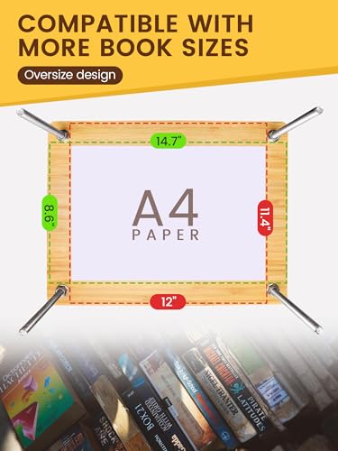 Bkaleme Book Press - 14.7x11.4 Large Size, Sustainable Wood Bookbinding Press, Portable Grip Handle & Anti-Slip Mat, Handmade Book Binding Tools for Craft Enthusiasts - Image 3