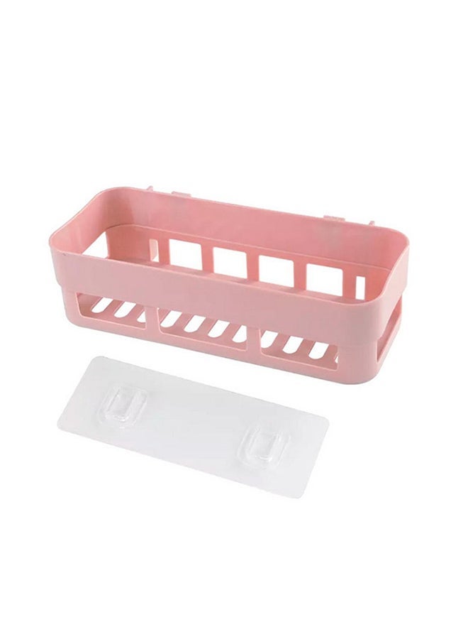 Kitchen Bathroom Basket Shelf Storage Rack Pink 20×3×7cm