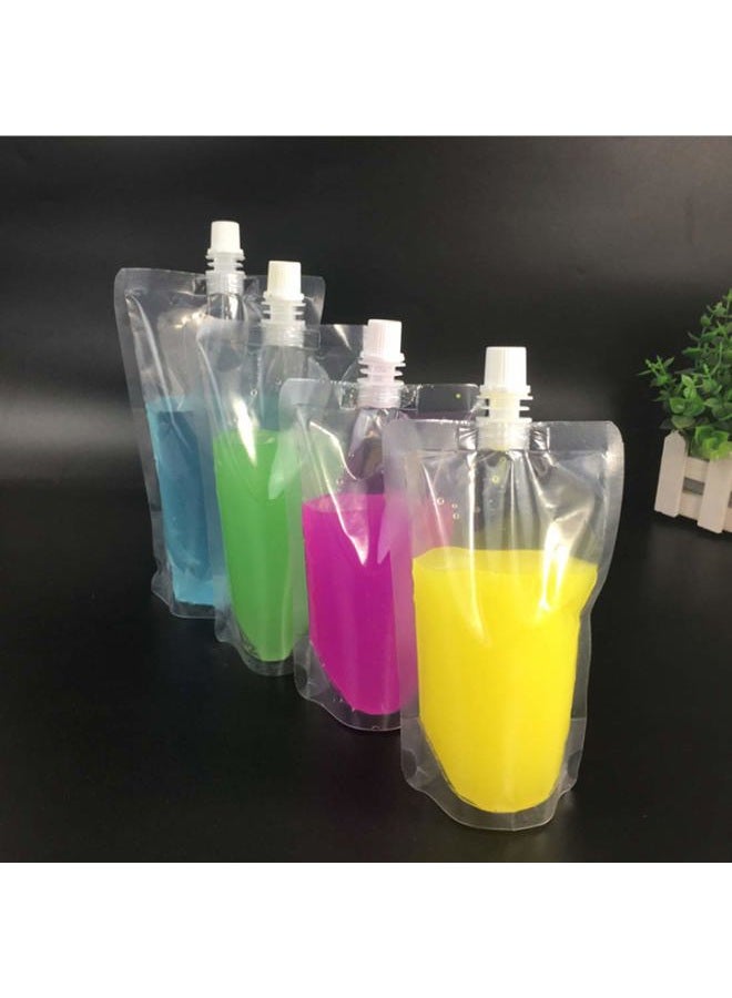 JIELUO 50 beverage bags, transparent smoothie bag container, heavy-duty hand-held leak-proof and sealable beverage bag, 8.4oz for frozen juice beverage bottles, a plastic funnel (250ml) - Image 4