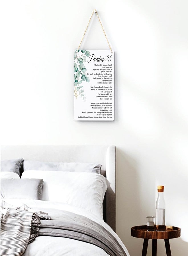 BELLOWDEER Bible Verse Psalm 23 Christian Gifts, Inspirational Wall Decor, Scripture Wall Art Wooden Hanging Sign for Modern Home Office Bathroom Bedroom Wall Art Decor 8x10 Inches - Image 3