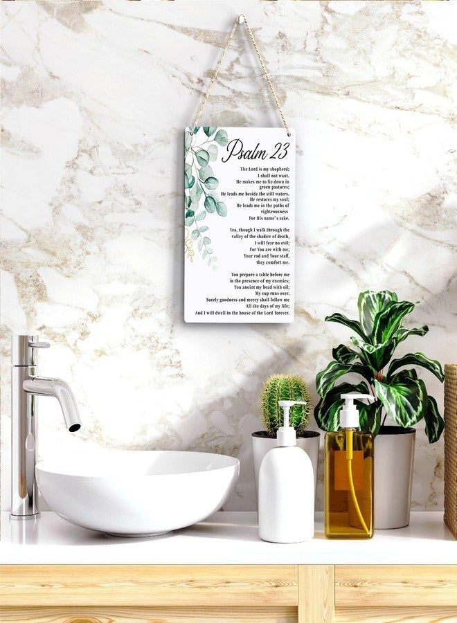 BELLOWDEER Bible Verse Psalm 23 Christian Gifts, Inspirational Wall Decor, Scripture Wall Art Wooden Hanging Sign for Modern Home Office Bathroom Bedroom Wall Art Decor 8x10 Inches - Image 5