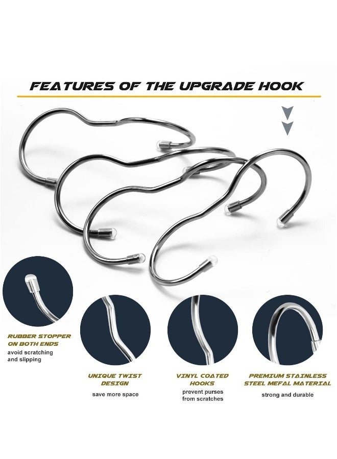 24PCS Purse Hooks for Closet Twist Design S Metal Hanger Hanging Purses Handbags Belts Scarves Hats Clothes Pans and Pots Silver  - Image 3