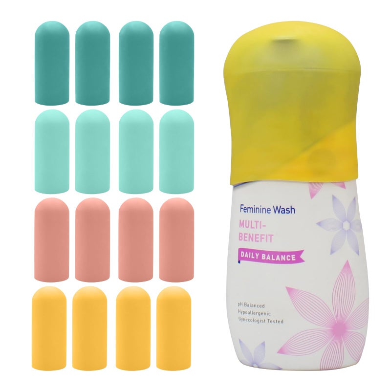 TRANOMOS 16 Pack Silicone Bottle Covers for Travel Accessories, Travel Size Toiletries, Cruise Ship Essentials, Travel Essentials for Women Men, Travel Must Haves,Elastic Sleeves for Leak Proofing Colorful - Image 1