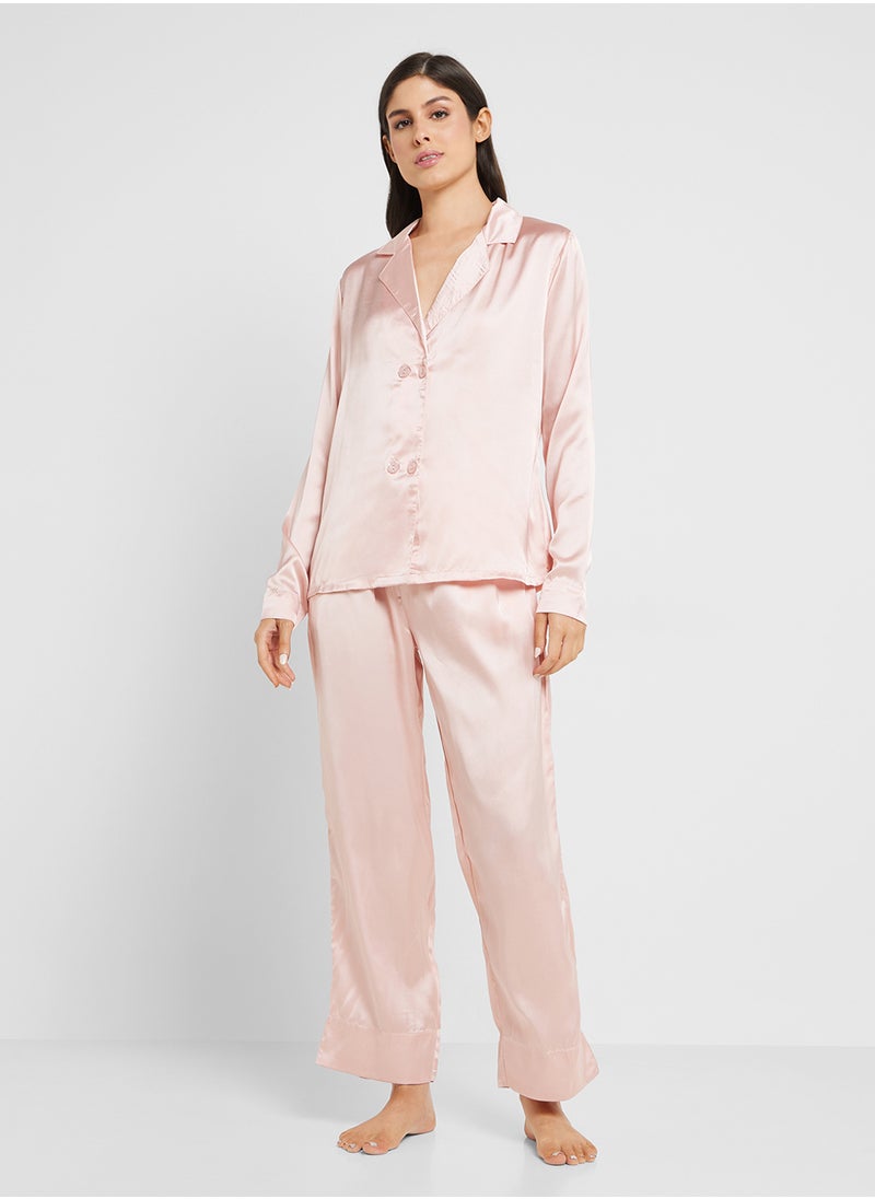 Khizana - Satin T-shirt Pyjama Set - Image 1