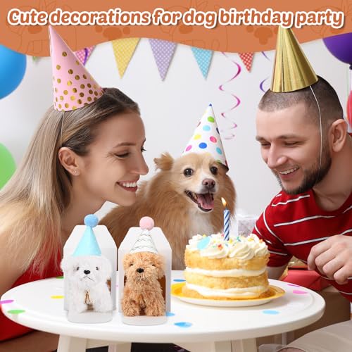 Motionchic 20 Pcs Mini Stuffed Animals Plush Toy Set Includes 20 Birthday Hats 20 Kraft Paper Boxes for Boys and Girls Animal Theme Birthday Party Supplies Favors Gifts (White) - Image 5