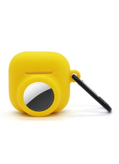 2024 Apple Airpods4 Headset Protective Cover Airpods4/Airtag 2-in -1 Silicone Protection-Color:Yellow-Applicable Models:Airpods4/airtag Two-in-one Protective Case