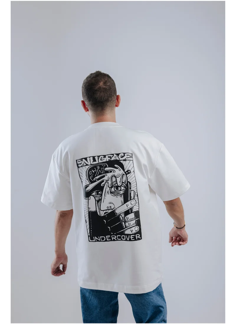 سناج فيس Snugface The Printed Oversized Tshirts, White, SF15-3WHT-S