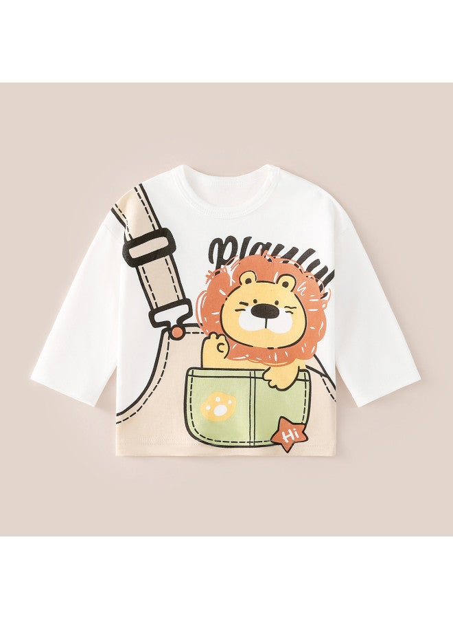 Doxiluka newborn Baby Clothes - Spring/autumn Long-sleeve Cotton T-shirts For Toddlers & Kids, Cartoon Printed Innerwear - Image 2