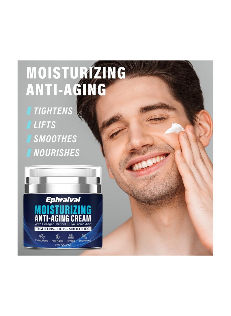 Ephraival Retinol Anti-Aging Cream for Men: Moisturizing Face Cream with Hyaluronic Acid Vitamin E Peptides - Reduces Wrinkles Firms Skin Lightweight Formula 1.7 fl oz  - Image 2