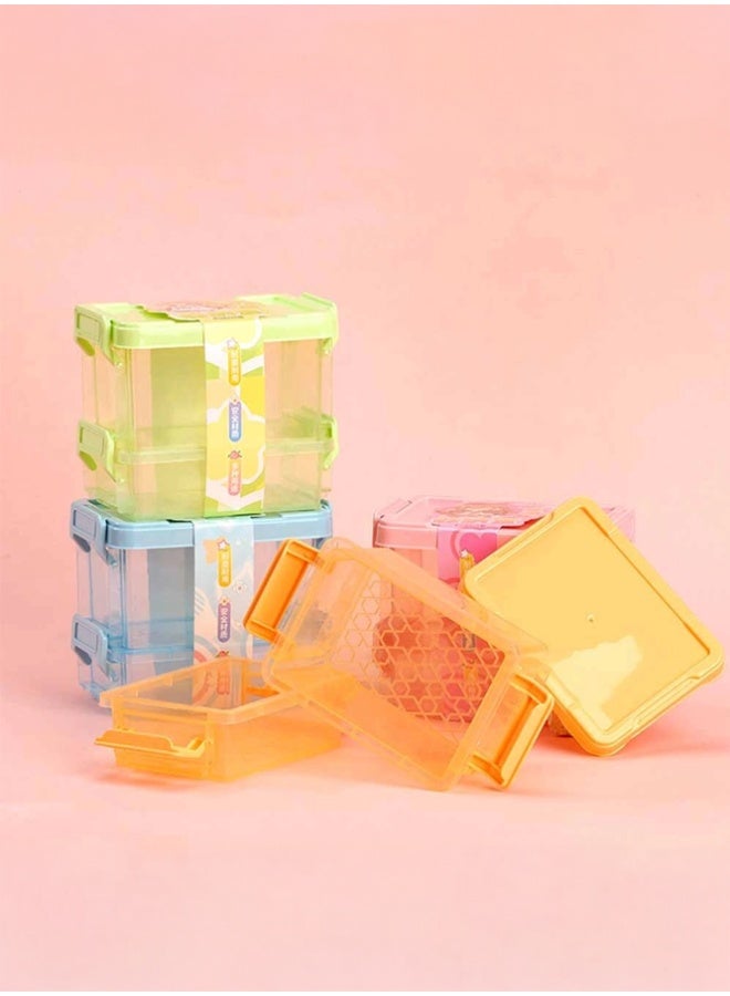 Crazy Boss 4PCS Mini Storage Box Set with Lid | Transparent Plastic Organizer Containers | Stackable Multi-Purpose Storage Boxes - Image 2