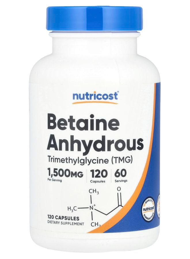 Nutricost Betaine Anhydrous 1500 mg 120 Capsules (750 mg per Capsule)