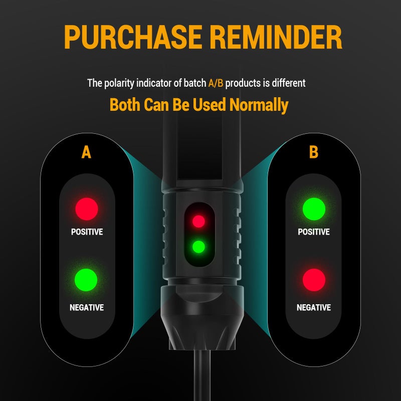 JASTIND Heavy Duty 3-72V Digital LED Automotive Test Light, Circuit Tester with Polarity Indicate and Illuminating Lights, Car Truck Low DC Voltage Light Tester with Stainless Probe & 142 Inch Extended Wire - Image 2