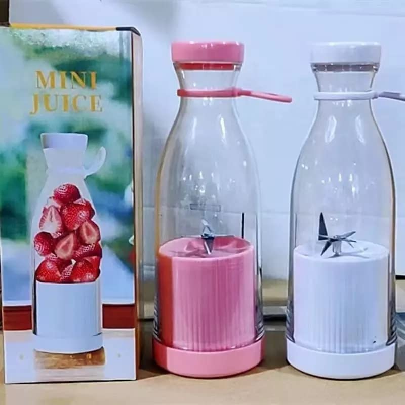 Overa Portable Blender Mini Jug Blenders Smoothie Maker Portable Fruit Juice Milk Shake Mixers 350ml Multifunctional Personal Blender with Usb Rechargeable for Home Outdoor Travel WHITE - Image 5