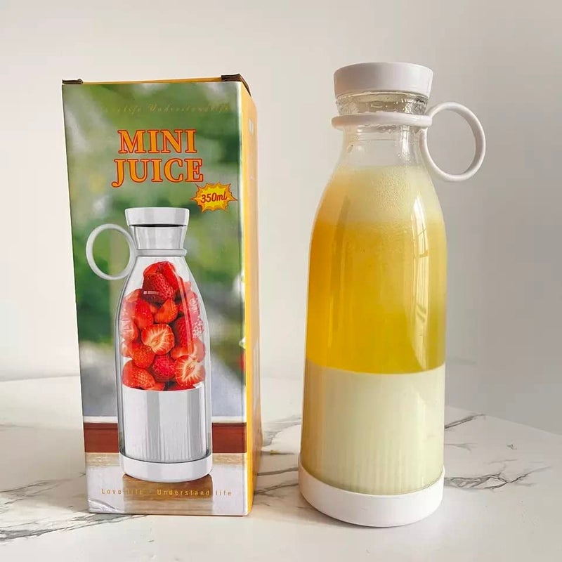 Overa Portable Blender Mini Jug Blenders Smoothie Maker Portable Fruit Juice Milk Shake Mixers 350ml Multifunctional Personal Blender with Usb Rechargeable for Home Outdoor Travel WHITE - Image 1