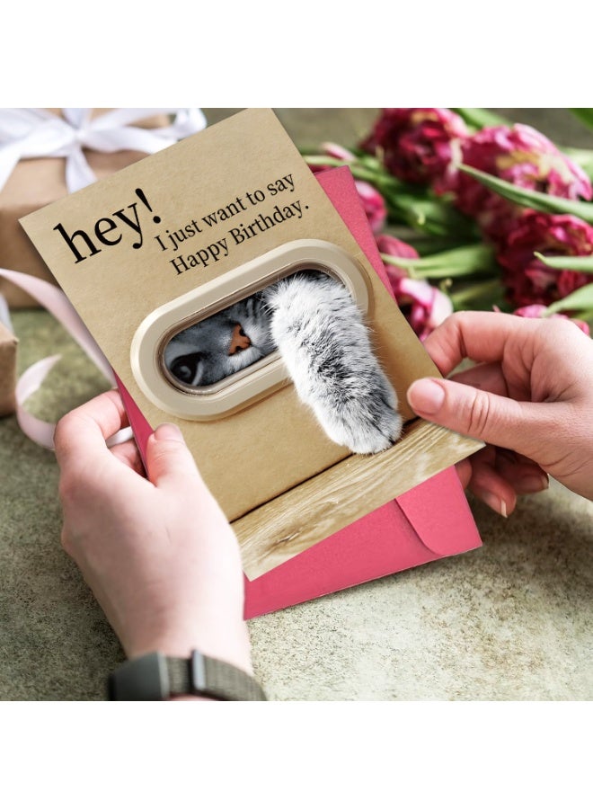 2pcs Cat Design Happy Birthday Greeting Cards with Envelopes – Cute Animal Print Birthday Cards for Friends & Family - Image 4