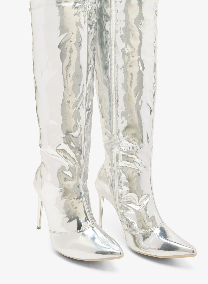 Ginger Pointed Toe Stiletto Heel Knee High Boots - Image 4