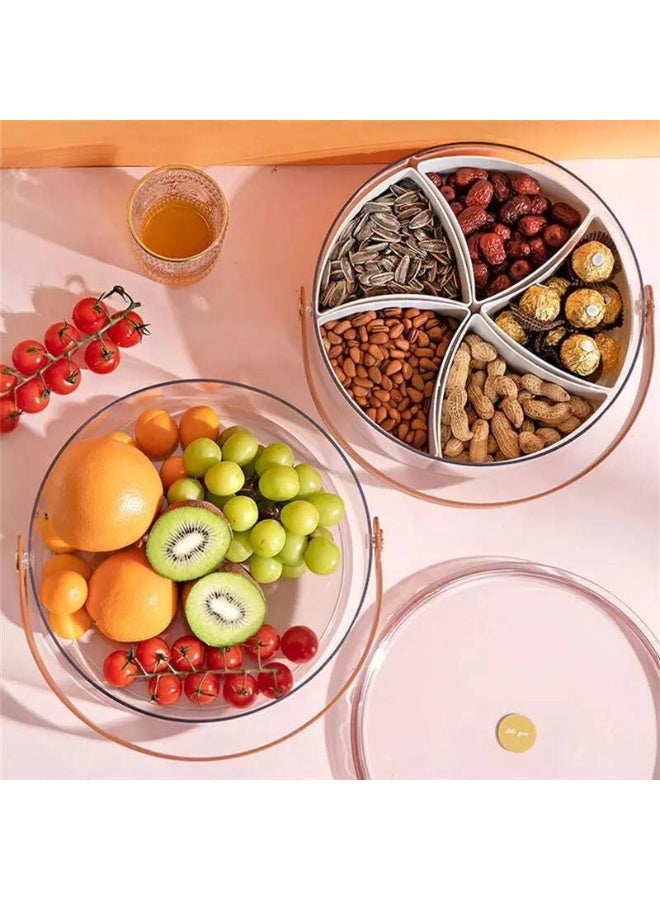 ناما طبق تقديم الحلويات بمقبض يشبه الجلد، فاصل أكريليك 2*1، يمكن استخدامه كطبق وجبات خفيفة وطبق فاكهة - Image 4