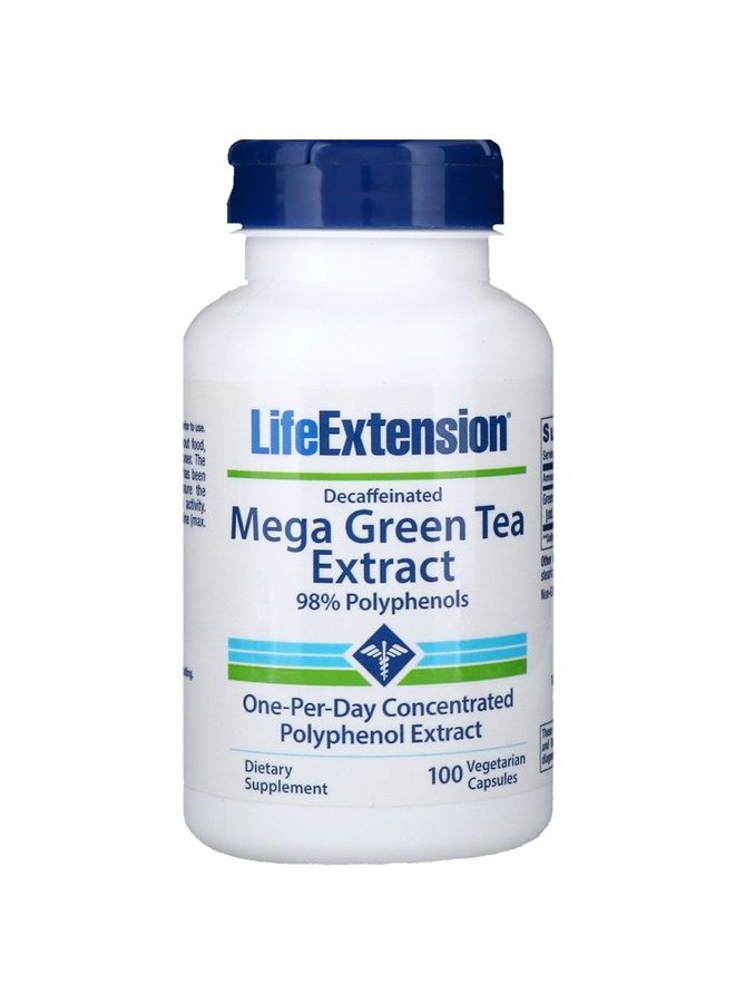 Life Extension Mega Green Tea Extract (Decaffeinated), 100 vcaps by Life Extension (Pack of 6)
