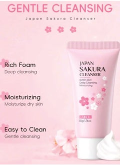 Laikou Japan Sakura Cleanser Soften Skin Deep Cleansing Moisturizing 50g  - Image 2