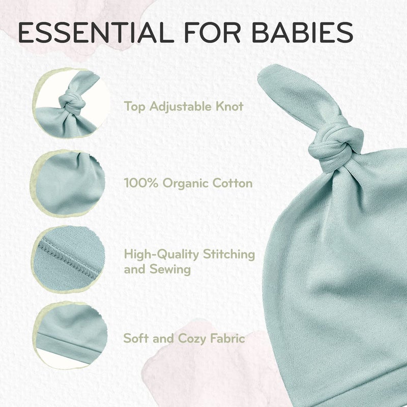 KiddyCare Doctor Developed Baby Hats for Boy/Girl - Preemie Beanies Hats for Baby Hospital - 100% Soft Organic Cotton Hats 0-6 Months - Newborn Baby Hat - Newborn Baby Essentials Pack of 3 - Image 4