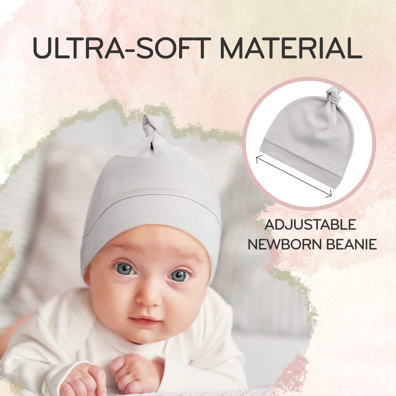 KiddyCare Doctor Developed Baby Hats for Boy/Girl - Preemie Beanies Hats for Baby Hospital - 100% Soft Organic Cotton Hats 0-6 Months - Newborn Baby Hat - Newborn Baby Essentials Pack of 3 - Image 3