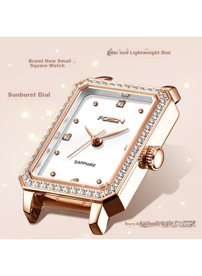 Rosdn Morning Dew Small Square Women's Watch Fashionable Exquisite Waterproof Luxury Top Brand Birthday Gift For Girlfriend - Image 5