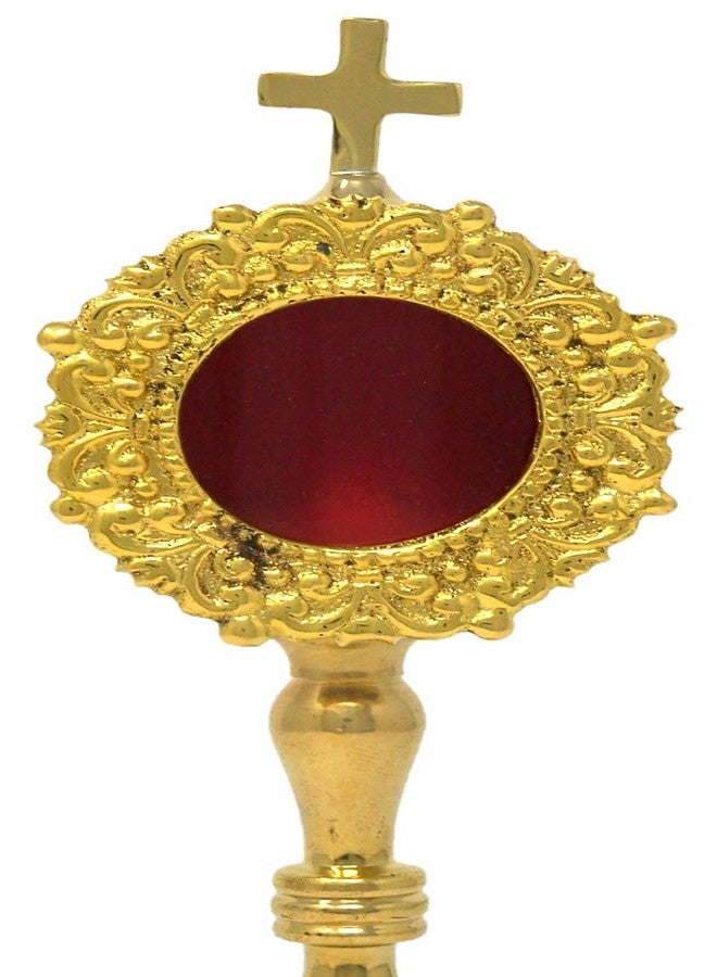 Needzo Monstrance Reliquary, High Polished Brass, Catholic Church Service Supplies, 8 Inches - Image 2