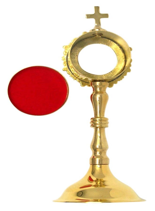 Needzo Monstrance Reliquary, High Polished Brass, Catholic Church Service Supplies, 8 Inches - Image 5