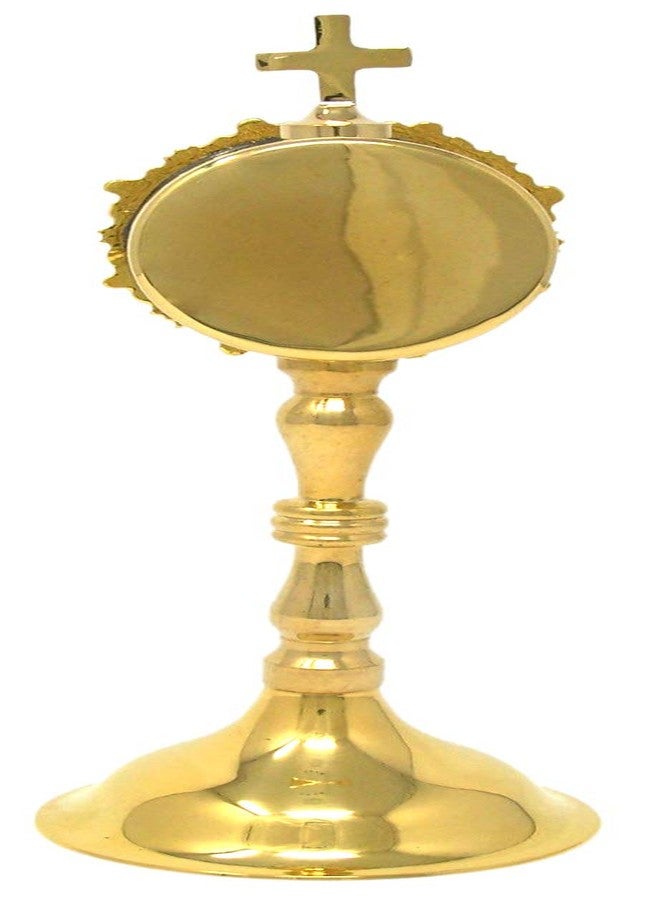 Needzo Monstrance Reliquary, High Polished Brass, Catholic Church Service Supplies, 8 Inches - Image 4