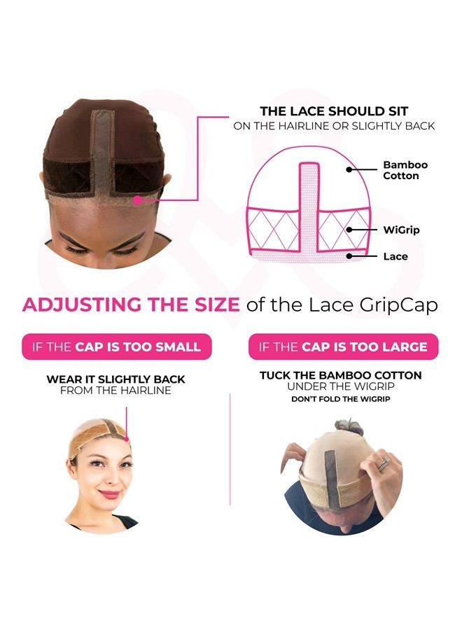 MILANO COLLECTION غطاء شعر لاصق للنساء، 2 في 1 حزام لاصق لشعر الدانتيل وغطاء شعر غير قابل للانزلاق لشعر الدانتيل والجبهات مع دانتيل سويسري معزز من هيرلاين وجزء لانتقال سلس، بني شوكولاتة - Image 3