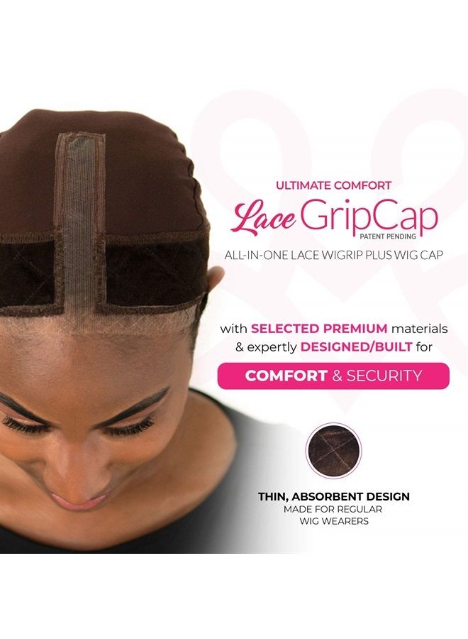 MILANO COLLECTION غطاء شعر لاصق للنساء، 2 في 1 حزام لاصق لشعر الدانتيل وغطاء شعر غير قابل للانزلاق لشعر الدانتيل والجبهات مع دانتيل سويسري معزز من هيرلاين وجزء لانتقال سلس، بني شوكولاتة - Image 4